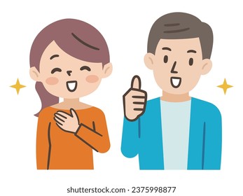 Vector illustration of a happy couple