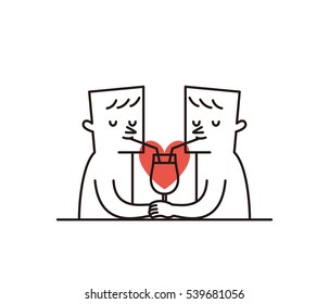 Vector illustration - Happy Couple. Valentine's Day