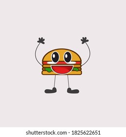 vector illustration of a happy cute burger
