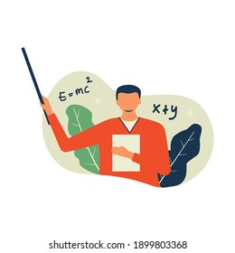 Vector illustration, happy teacher’s day with character
