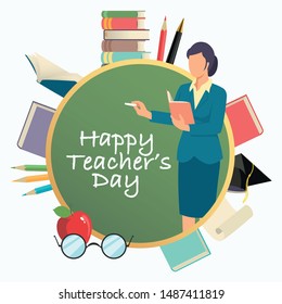 Vector illustration of Happy Teacher’s Day concept, decorative symbol