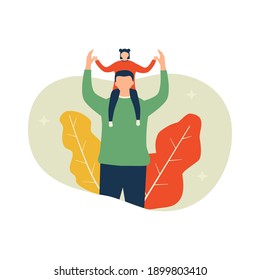 Vector illustration, happy father’s day concept with character