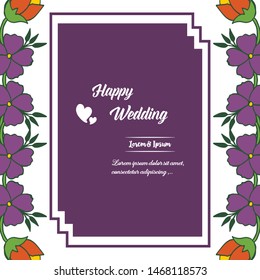 Vector illustration happy day with crowd purple wreath frame