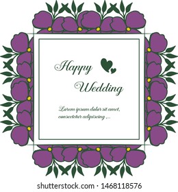 Vector illustration happy day with crowd purple wreath frame