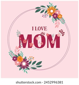 Ilustración vectorial Feliz Día de la Madre, Plantilla editable del Anuncio del post