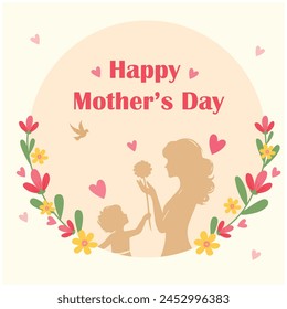 Vector illustration Happy Mother’s Day, editable post banner template