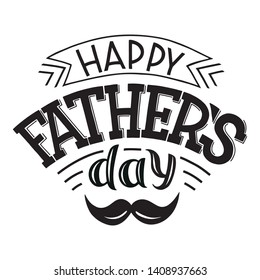 Vector illustration of Happy Father’s Day text for banner and poster, cards and stickers, for any type of artworks. Hand drawn calligraphy, lettering, typography for Father’s day.