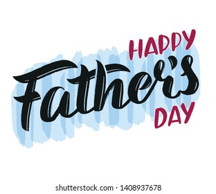 Vector illustration of Happy Father’s day text for cards, stickers, for any type of artworks, banner, announcement and poster. Hand drawn calligraphy, lettering, typography for Father’s day event.