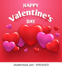 Vector illustration of a happy day valentine hearts gathered in different fon.Vektor valentines day