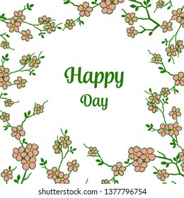 Vector illustration happy day for various crowd of bouqet frames hand drawn