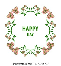 Vector illustration happy day for various crowd of bouqet frames hand drawn