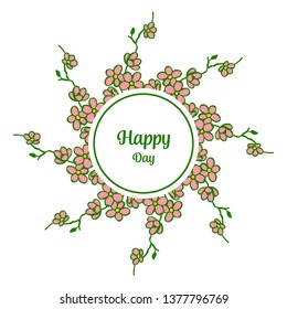 Vector illustration happy day for various crowd of bouqet frames hand drawn