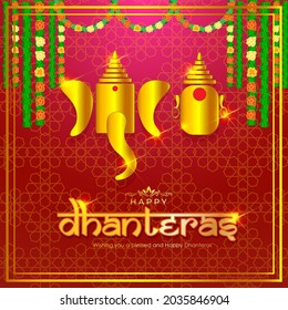 Imagen vectorial de Happy Dhantera, festival hindú indio