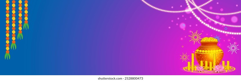 Vector illustration of Happy Dhanteras Background social media template