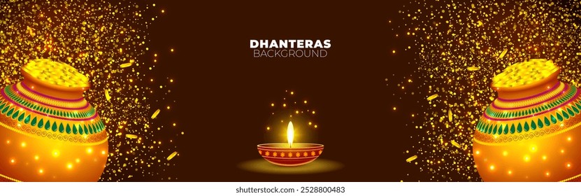 Vector illustration of Happy Dhanteras Background social media template