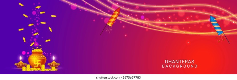 Vector illustration of Happy Dhanteras Background banner