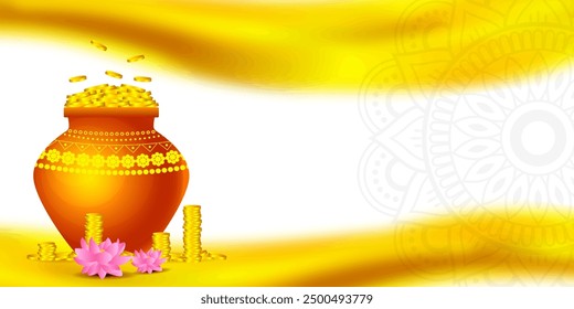 Vector illustration of Happy Dhanteras social media feed template