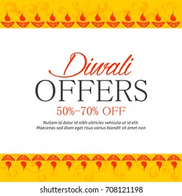 Vector illustration of happy diwali.