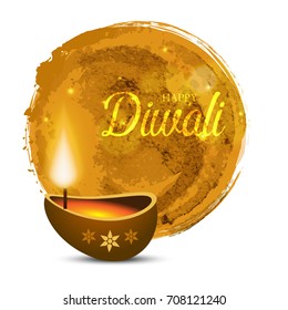 Vector illustration of happy diwali.