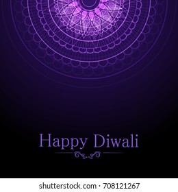 Vector illustration of happy diwali.