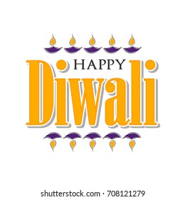 Vector illustration of happy diwali.