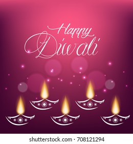 Vector illustration of happy diwali.