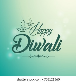 Vector illustration of happy diwali.