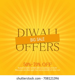 Vector illustration of happy diwali.