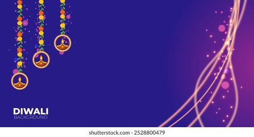 Ilustración vectorial de la Plantilla de redes sociales de fondo de Happy Diwali
