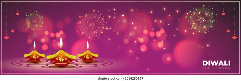 Vector illustration of Happy Diwali decorative background template