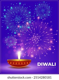 Ilustração vetorial do modelo de fundo decorativo Happy Diwali