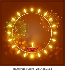 Vector illustration of Happy Diwali decorative background template