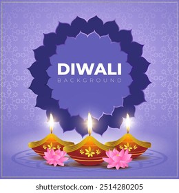 Vector illustration of Happy Diwali decorative background template