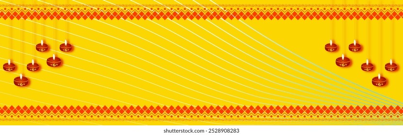Vector illustration of Happy Diwali decorative background social media template