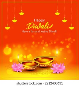 Vector illustration for Happy Diwali greeting