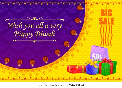 vector illustration of Happy Diwali holiday offer