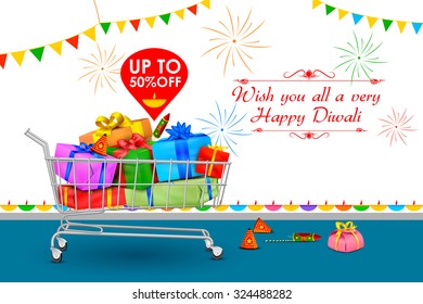 vector illustration of Happy Diwali holiday offer