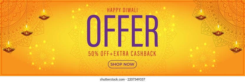 Vector illustration of Happy Diwali Sale banner template