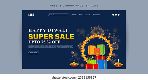 Vector illustration of Happy Diwali Sale social media feed template