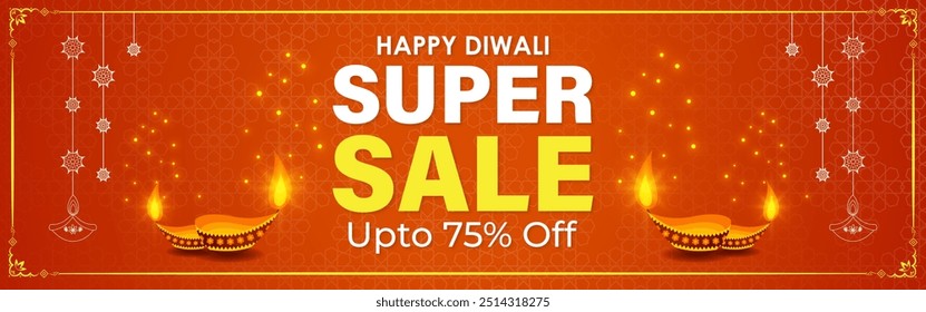 Ilustración vectorial de la Plantilla de alimentación de redes sociales Happy Diwali Sale