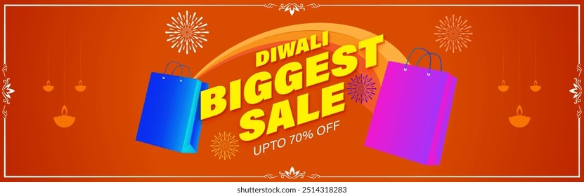 Vector illustration of Happy Diwali Sale social media feed template