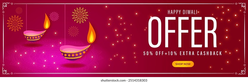 Vector illustration of Happy Diwali Sale social media feed template