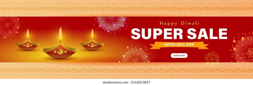 Vector illustration of Happy Diwali Sale social media feed template
