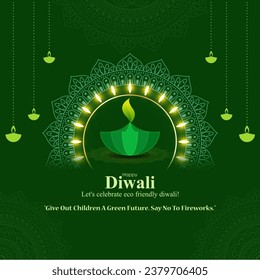 Ilustración vectorial de la plantilla de fuente de medios sociales Happy Diwali