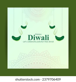 Vector illustration of Happy Diwali social media feed template