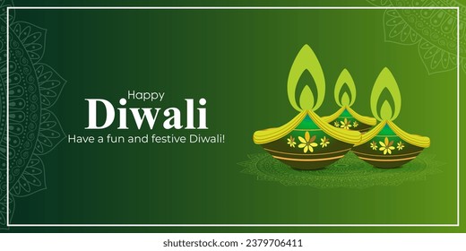 Vector illustration of Happy Diwali social media feed template
