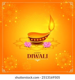 Vector illustration of Happy Diwali social media feed template