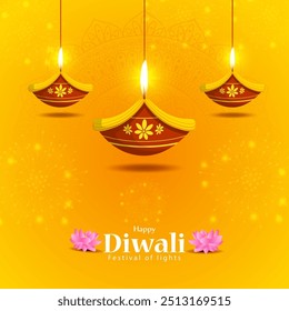 Vector illustration of Happy Diwali social media feed template