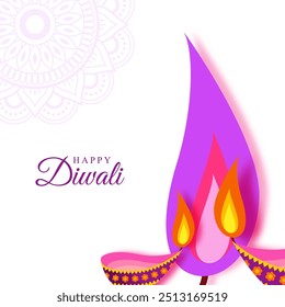 Vector illustration of Happy Diwali social media feed template