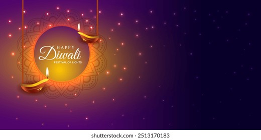 Vector illustration of Happy Diwali social media feed template